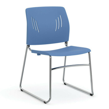 blue plastic chair